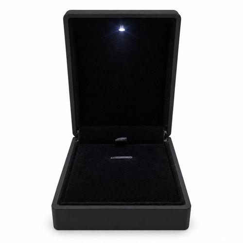 Black led jewellery gift box - black,