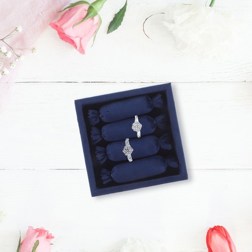 1set velvet ring earring - velvet,