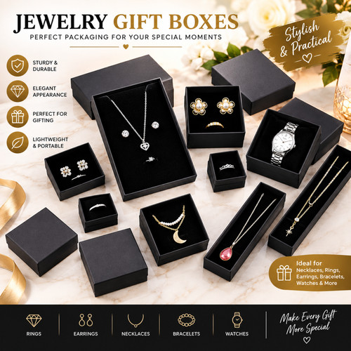 Jewellery box black ring - box,