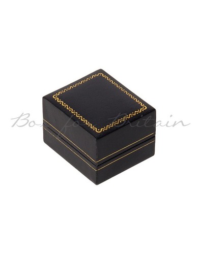 Leatherette earring box black - leatherette,